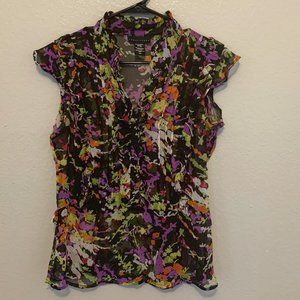 Apostrophe Floral Sheer Top (M) Medium